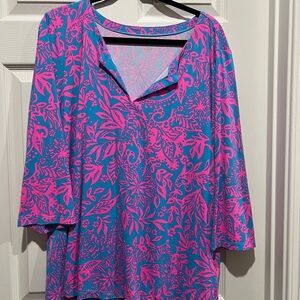 Lilly Pulitzer Vibrant Pink and Blue Tunic